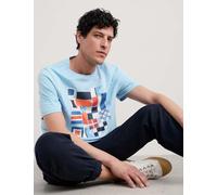 Seasalt Cornwall male Pure Cotton Flag Graphic Crew Neck T-Shirt - Blue Mix, Blue Mix
