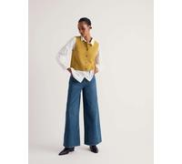 Seasalt Cornwall Merino Wool Rich Button Through Knitted Vest Yellow