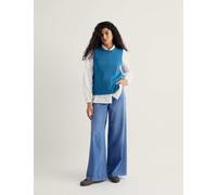 Seasalt Cornwall Merino Wool Rich Crew Neck Knitted Vest Blue