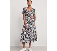 Seasalt Cornwall Navy Helena Short Sleeve V-Neck Midi Dress Navy