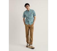 Seasalt Cornwall Pure Cotton Geometric Short Sleeve Shirt Blue Mix