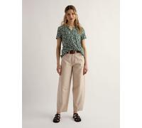 Seasalt Cornwall Pure Cotton Geometric Short Sleeve Top Green Mix
