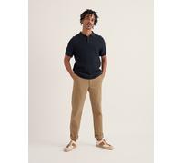 Seasalt Cornwall Pure Cotton Textured Knitted Polo Shirt Navy