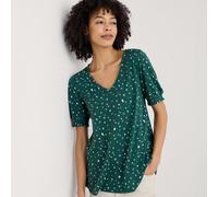 Seasalt Cornwall Short Sleeve Rosehip Jersey Top GREEN MULTI SIZE 10