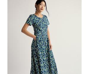 Seasalt Cornwall Short Sleeve Veronica Dress Petite TEAL MULTI SIZE 18
