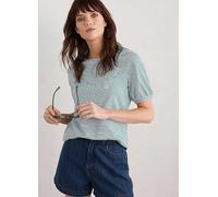 Seasalt Cornwall Teal Oleander Blouson Sleeve T-Shirt Teal