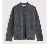 Seasalt Harbour Sands Chunky Crew Neck Cardigan Coal