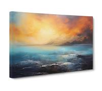 Seascape Abstract No.2 Canvas Print | Gallery Wrapped 30mm Frame Wall Art | 30x20 inches | Ready to Hang | Abstract Seascape Picture | Living Room Bedroom Lounge Office