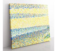 Seascape at Gravelines by Georges seurat Classic Painting Canvas Wall Art Print Ready to Hang, Framed Picture for Living Room Bedroom Home Office Décor, 35x35 cm (14x14 Inch)