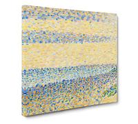 Seascape at Gravelines by Georges seurat Classic Painting Canvas Wall Art Print Ready to Hang, Framed Picture for Living Room Bedroom Home Office Décor, 20x20 Inch (50x50 cm)