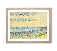 Seascape At Gravelines By Georges Seurat Classic Painting Framed Wall Art Print, Ready to Hang Picture for Living Room Bedroom Home Office Décor, Oak A2 (64 x 46 cm)