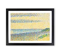 Seascape At Gravelines By Georges Seurat Classic Painting Framed Wall Art Print, Ready to Hang Picture for Living Room Bedroom Home Office Décor, Black A2 (64 x 46 cm)