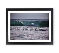 Seascape Big Sur California Wave Modern Framed Print | A3 Black Framed Wall Art | Ready to Hang | Modern Nautical Picture | Living Room Bedroom Lounge Office