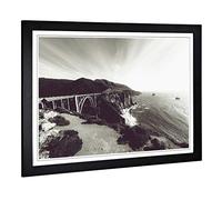 Seascape Bixby Cr ridge Big Sur California Framed Wall Art Print | Ready to Hang, Satin Fine Art Paper, Fade-Resistant Inks, Acrylic Glazing, Securely Packaged, Made in the UK