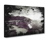 Seascape Bixby Cr ridge Big Sur California Modern CB Canvas Print | Gallery Wrapped 30mm Frame Wall Art | 24x16 inches | Ready to Hang | Modern Seascape Picture | Living Room Bedroom Lounge Office