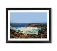 Seascape Crete Greece Modern Framed Print | A3 Black Framed Wall Art | Ready to Hang | Modern Nature Picture | Living Room Bedroom Lounge Office