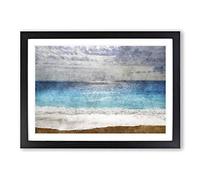 Seascape from Greece Painting Framed Print | A2 Black Framed Wall Art | Ready to Hang | Modern Historical Picture | Living Room Bedroom Lounge Office