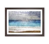 Seascape from Greece Painting Framed Print | A2 Walnut Framed Wall Art | Ready to Hang | Modern Historical Picture | Living Room Bedroom Lounge Office
