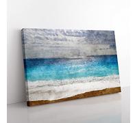 Seascape From Greece Painting Modern Art Canvas Wall Art Print Ready to Hang, Framed Picture for Living Room Bedroom Home Office Décor, 60x40 cm (24x16 Inch)