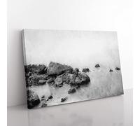 Seascape In Sri Lanka Painting Modern Art Canvas Wall Art Print Ready to Hang, Framed Picture for Living Room Bedroom Home Office Décor, 76x50 cm (30x20 Inch)