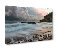 Seascape Montenegro Beach Vol.2 Canvas Print | Gallery Wrapped 30mm Frame Wall Art | 24x16 inches | Ready to Hang | Modern Seascape Picture | Living Room Bedroom Lounge Office