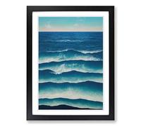 Seascape Painting Conceptual Art Framed Print | A2 Black Framed Wall Art | Ready to Hang | Modern Historical Picture | Living Room Bedroom Lounge Office