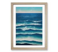 Seascape Painting Conceptual Art Framed Print | A2 Oak Framed Wall Art | Ready to Hang | Modern Historical Picture | Living Room Bedroom Lounge Office