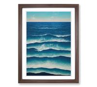 Seascape Painting Conceptual Art Framed Print | A2 Walnut Framed Wall Art | Ready to Hang | Modern Historical Picture | Living Room Bedroom Lounge Office