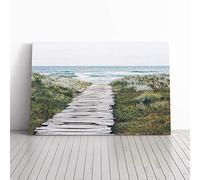Seascape Path to The Ocean Canvas Print | Gallery Wrapped 30mm Frame Wall Art | 24x16 inches | Ready to Hang | Modern Seascape Picture | Living Room Bedroom Lounge Office