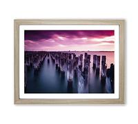 Seascape Princes Pier Melbourne Australia Modern Framed Print | A2 Oak Framed Wall Art | Ready to Hang | Modern Nature Picture | Living Room Bedroom Lounge Office