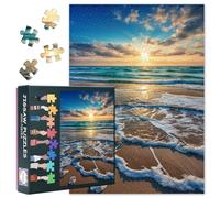 Seascape Puzzles for Adults 1000 Pieces, Beach Jigsaw Puzzles, Sunset Over The Sea Jigsaw Puzzle, Challenging Game Home Decor Birthday Party Gift Toy for Adults Kids Seniors 20X27 INCH