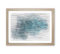 Seascape Ripples In Abstract Modern Art Framed Wall Art Print, Ready to Hang Picture for Living Room Bedroom Home Office Décor, Oak A3 (46 x 34 cm)