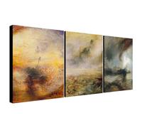 Seascape Storms - Set of 3 prints by J.M.W. Turner - Wrapped Framed Canvas Wall Art - Various Sizes (A1 [81cm x 61cm])