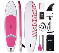 Seaseesup Inflatable Stand Up Paddle Board with Sup Board Accessories, Durable, Lightweight,Wide Stable Design,Wide Non-Slip Deck, Non-Slip Comfort Deck Pink Paddle Board for Woman & Girls