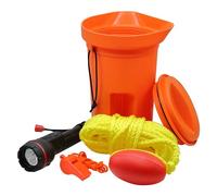 SeaSense Boat Bailer Safety Kit - Dry Storage for Emergency Gear, 1.5 Liters - Includes 50’ of Rope, Float Buoy, Whistle & Flashlight - Great for Small Boats, Pontoons, Kayaks & Fishing Vessels