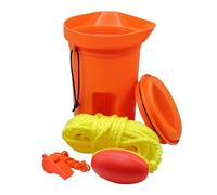 SeaSense Boat Bailer Safety Kit - Dry Storage for Essential Emergency Gear, 1.5Liters - Includes 50’ of Rope, Float Buoy & Emergency Whistle - Great For Small Boats, Pontoons, Kayaks & Fishing Vessels