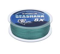 Seashark Braided Fishing Line Color Never Fade 8 Strands Super Strong PE Fishing Line Abrasion Resistant Fishing Wire Tensile 6lb to 80lb (Moss Green, 40lb 0.32mm-300m/328Yards)