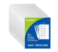 Seashell 200 Pack Heavy Duty Sheet Protectors 8.5 x 11,Clear Paper Protectors for 3 Ring Binder, Letter Size Plastic Sleeves for Binders, Durable, Archival Safe,Top Loading for 8.5 x 11 Inch Sheets