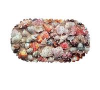 Seashell Bathtub Mat with Shell Textured Surface - Non Slip Suction on The Back - Bath Tub & Shower Accessories - Nautical Sea Shell Seashore Design for Bathroom - 26" L X 14.5" W