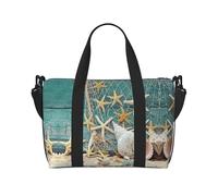 Seashell Beach Large Weekender Bag for Travel, Water-Resistant Duffle Bag, Print Adjustable Shoulder Strap,3-5 Day Overnight Bag for Men Women
