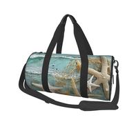 Seashell Beach Printed Sports Gym Bag with Wet Pocket & Shoes Compartment, Travel Duffel Bag for Men Women