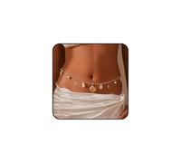 Seashell Bikini Body Chain for Women, Waist Chain Jewelry Belly Chains Summer Beach Accessories Pearl Shell Mermaid Beaded Jewelry for Women, L, Alloy, No Gemstone