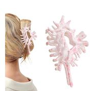Seashell Clasp Hair Accessory, Oceans-Inspired Hairs Accessory, Non-Slip Hair Claw Clip, Scene-Responsive Chromatic Design, Abs Material, 11.5cm, For Weddings, Vacations, Daily Wear & Parties