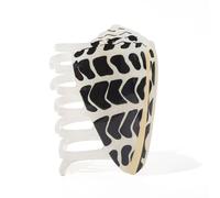 Seashell Digital Print Hair Claw Clip Large - Black Tortoise Pattern with Hebrew & Textile Cone Design, Summer Holiday Hair & Bag Accessory (3.26")