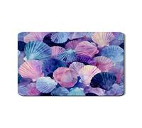 Seashell Dish Drying Mats For Kitchen Counter, Coastal Absorbent Rubber Dish Drainer Rack Mat, Summer Beach Decor Drying Pad For Kitchen Counter 12x20 Inch