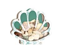 Seashell Display Case - 7 Inch Wood | Acrylic Holder - Decorative Storage Box for Seashells Small Collections Ideal for Home Desk Living Room Bathroom Gift