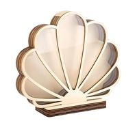 Seashell Holder Display Box - Wooden Seashell Shadow Box with Clear Window - Coastal Home Decor Showcase for Glass Memory Keepsake Jewelry Trinket Shark Teeth Starfish Storage