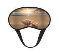 Seashell Landscape On The Beach Blocking Light Mask Sleep Aid, Comfortable Blackout Sleep Mask for Travel Yoga, Soft Eye Cover