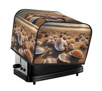 Seashell Landscape On The Beach Print 4-Slice Toaster Cover Dustproof Waterproof Kitchen Appliance Shield Daily Usability