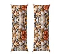 Seashell Landscape On The Beach Print Body Pillow Cover With Envelope Closure, Pillow Case For Long Bolster Pillow,Soft Microfiber Body Pillow